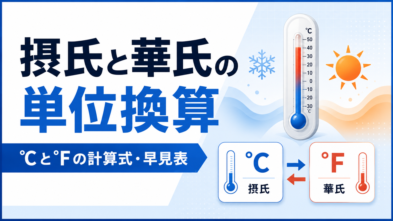 摂氏と華氏の変換方法｜℃と°Fの計算式・早見表