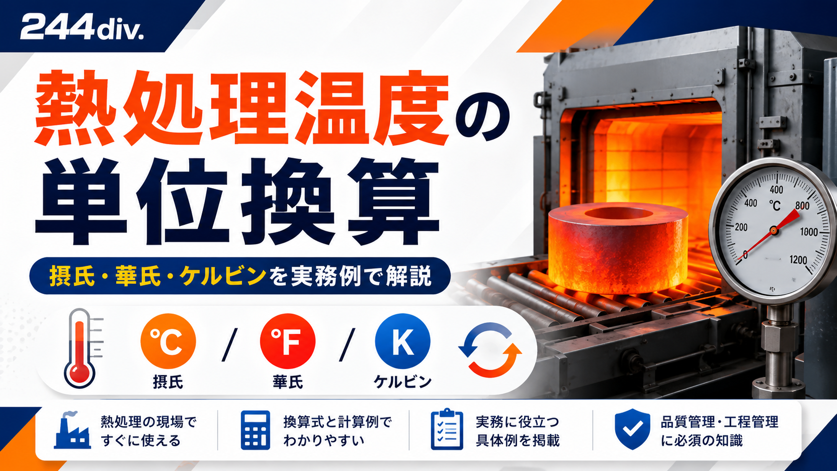 熱処理温度の単位換算｜摂氏・華氏・ケルビンを実務例で解説