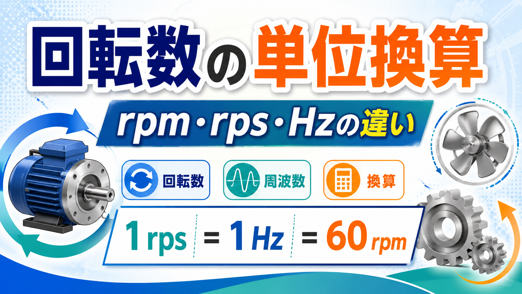 回転数の単位換算｜rpm・rps・Hzの違い